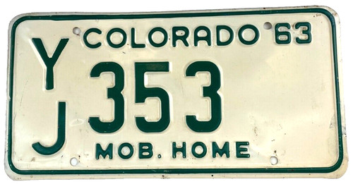Colorado 1963 license - 1963, plate