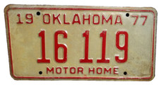 Vintage Oklahoma 1977 License