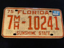 1975 Vintage Florida License