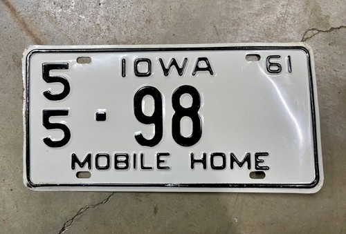 1961 iowa mobile - home, license