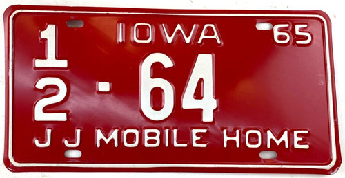 Iowa 1965 old - 1965, plate